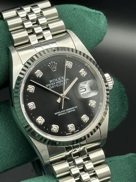 rolex datejust uomo quadrante nero brillanti|rolex datejust prezzi.